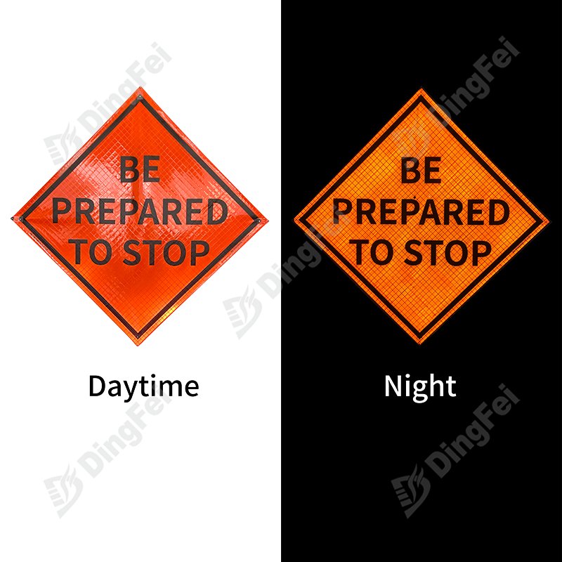 Be Prepared To Stop Roll Up Traffic Sign - 